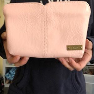 Chloe pink leather clutch